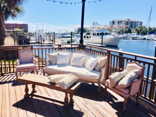 Venue - Wedding Lounge Station with beautify scenic view at Palafox Wharf Waterfront Venue in Pensacola, Florida