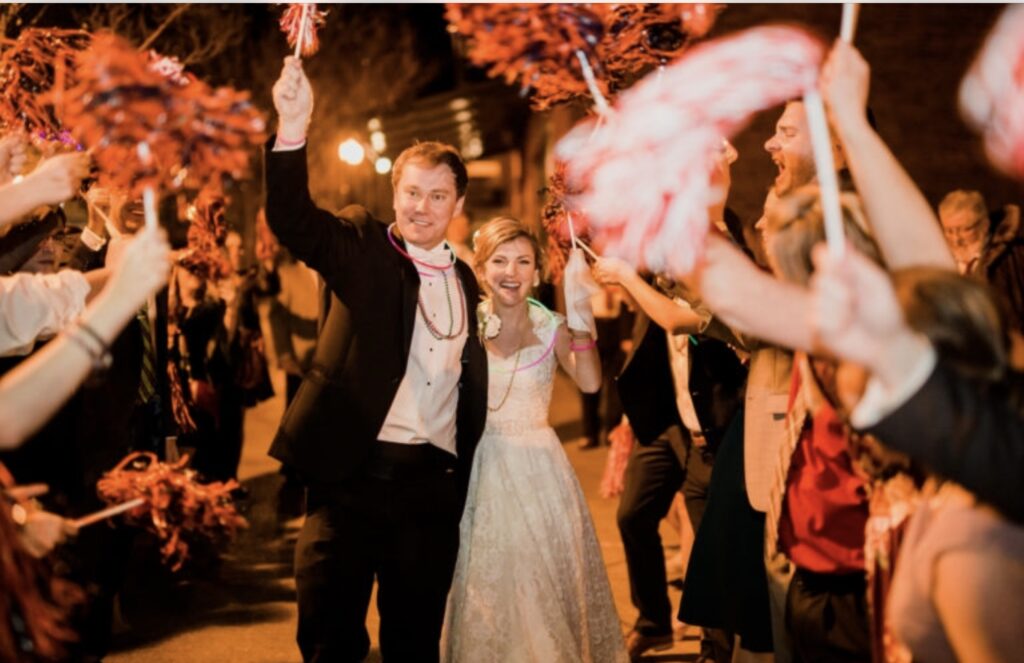 Grand Send Off using Couples' School Shakers . Photo by Meg Burke Photography