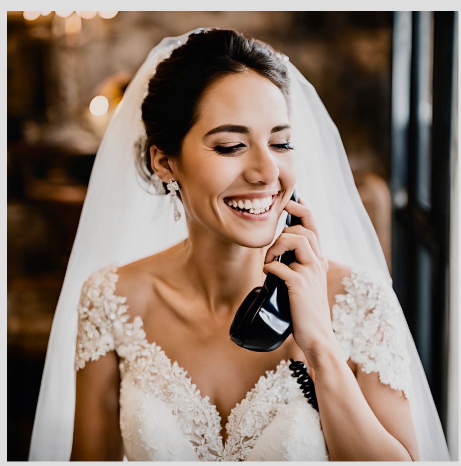 Near Pensacola Destin Florida photo    Bride on Phone dressed in her White Wedding gown along with veil https://rusticgracebarn.com/
https://thebellasera.com/
