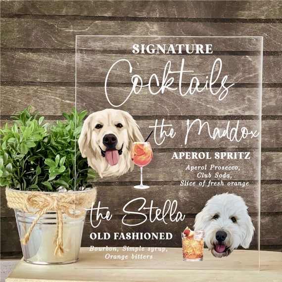 For your Cocktail Sign, name your special drinks after your Pets https://617palafoxwharf.com/