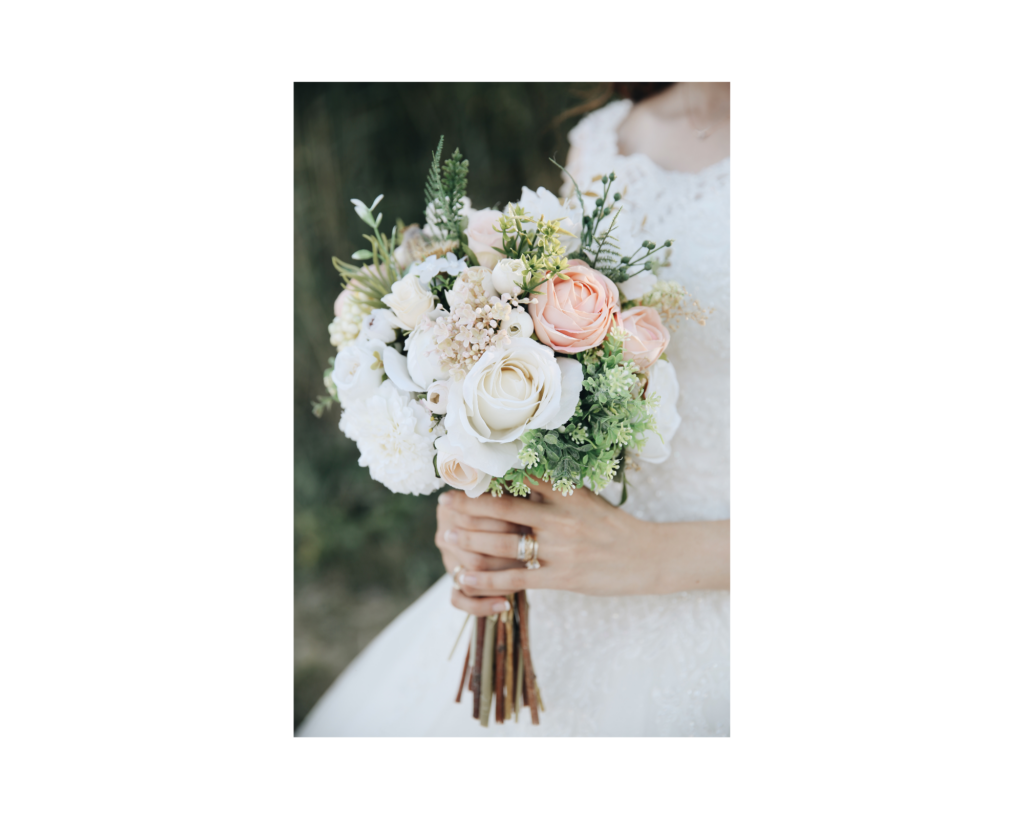 Soft White and Blush Florals for Bride’s Bouquet Palafox Wharf Waterfront near Pensacola and near Destin
