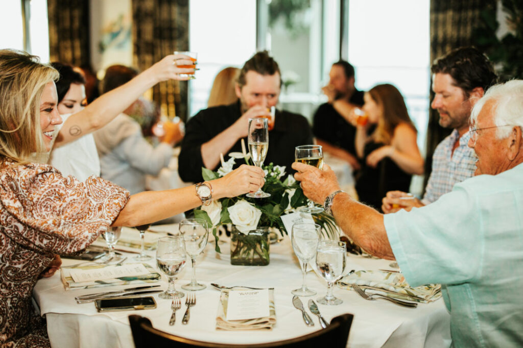 Toasting to begin the dinner for the evening at the Grand Marlin