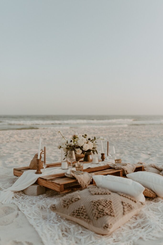 Pensacola, Destin, or the greater Southeast Luxury picnic setup by the water