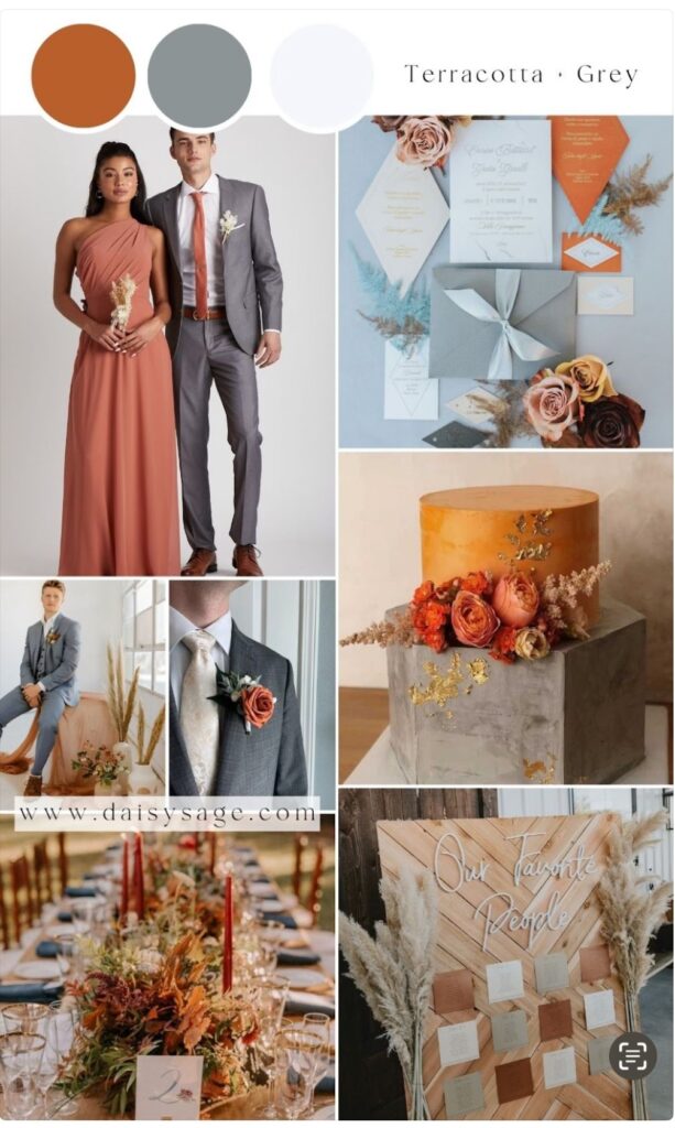 Pensacola wedding venue with 2026 - 2027 terracotta + grey wedding colors