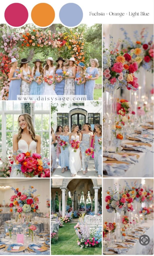 wedding venues pensacola with 
Fuchsia, orange, and light blue colors for this season
