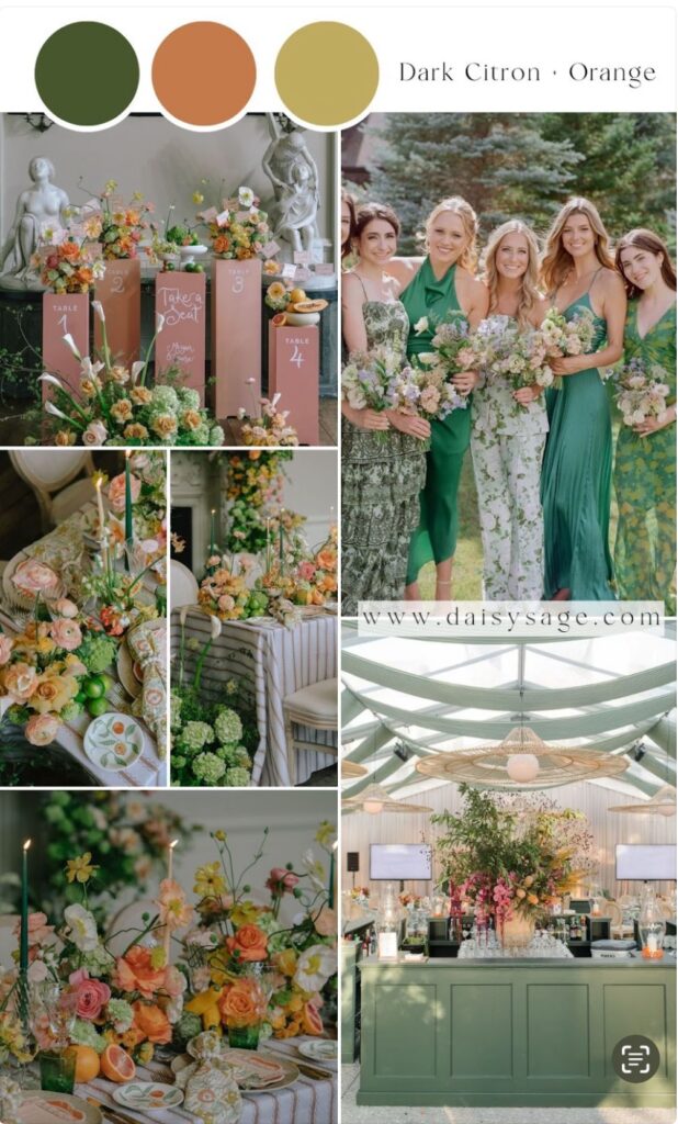 wedding halls in florida with this years colors Dark Citron and Orange
