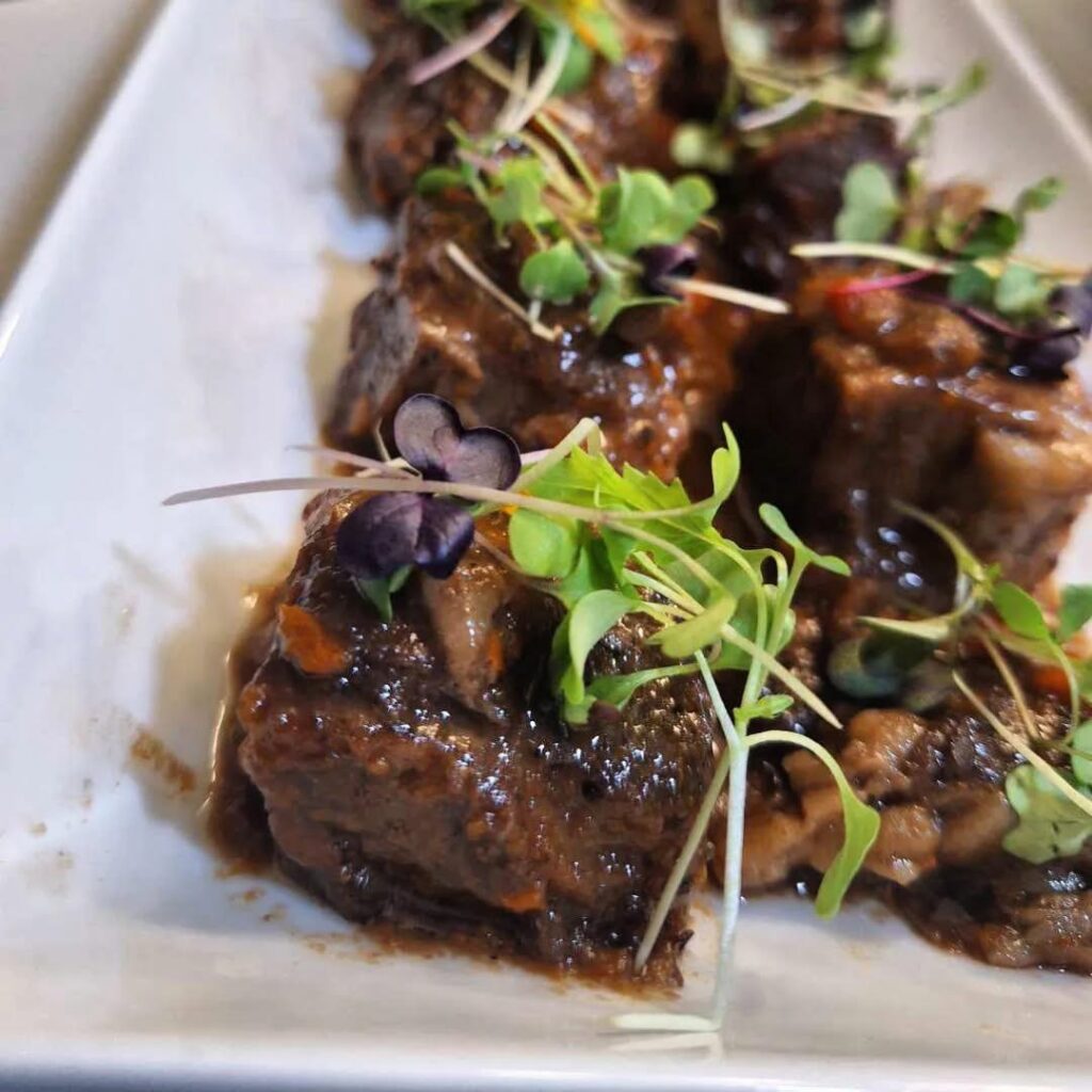 Chef Bob’s 24 hour Braised Angus Beef Short Ribs in 48 hour reduction  such a delicious addition to Elevate Your Wedding with Farm-to-Table Menus and Chef Bob