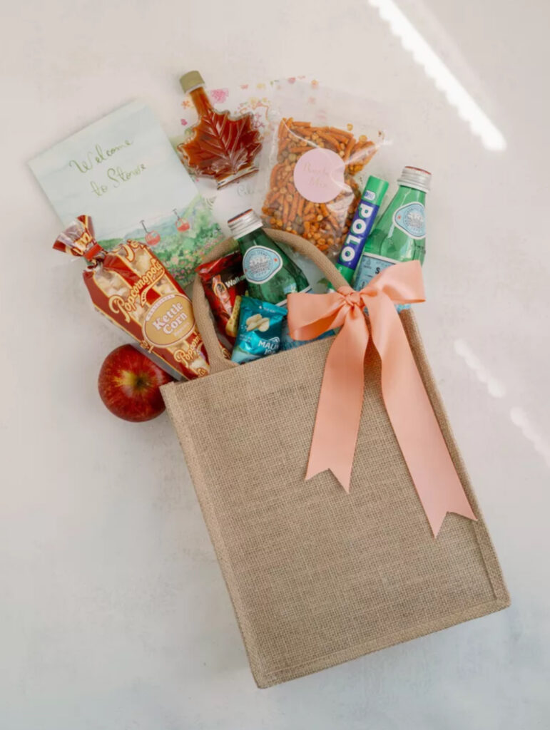 Thoughtful welcome bag that guest can use during their stay.  Photo by Liz Andolina Photography