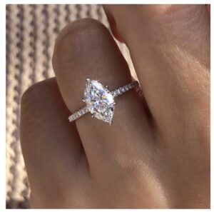 Wedding Venue Pensacola showing marquise diamond with smaller diamonds around band