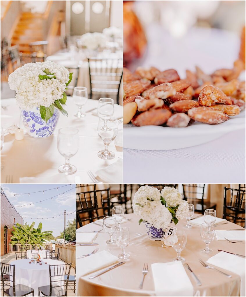 Small outdoor wedding venues near me Is Palafox Wharf Waterfront Wedding Venue with interior table settings and cookies display