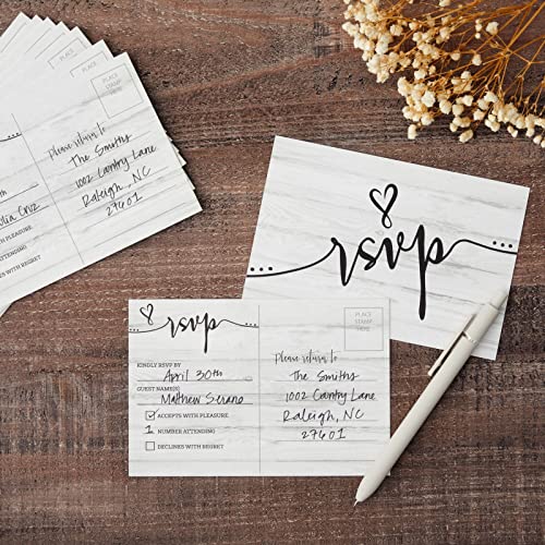 Downtown Pensacola Palafox Wharf Waterfront Wedding Venue presents with simple rsvp and hand written response