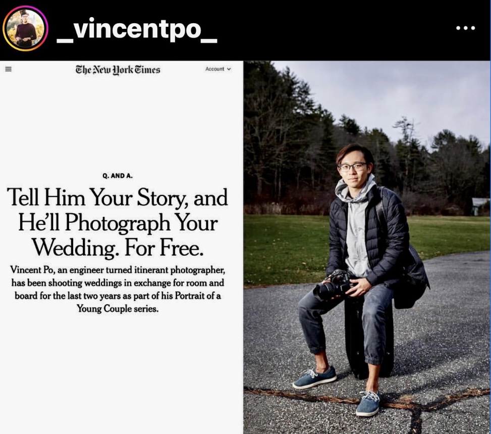 Vincent Po written up in the New York Times and photographed Palafox Wharf Waterfront's wedding in the Springtime