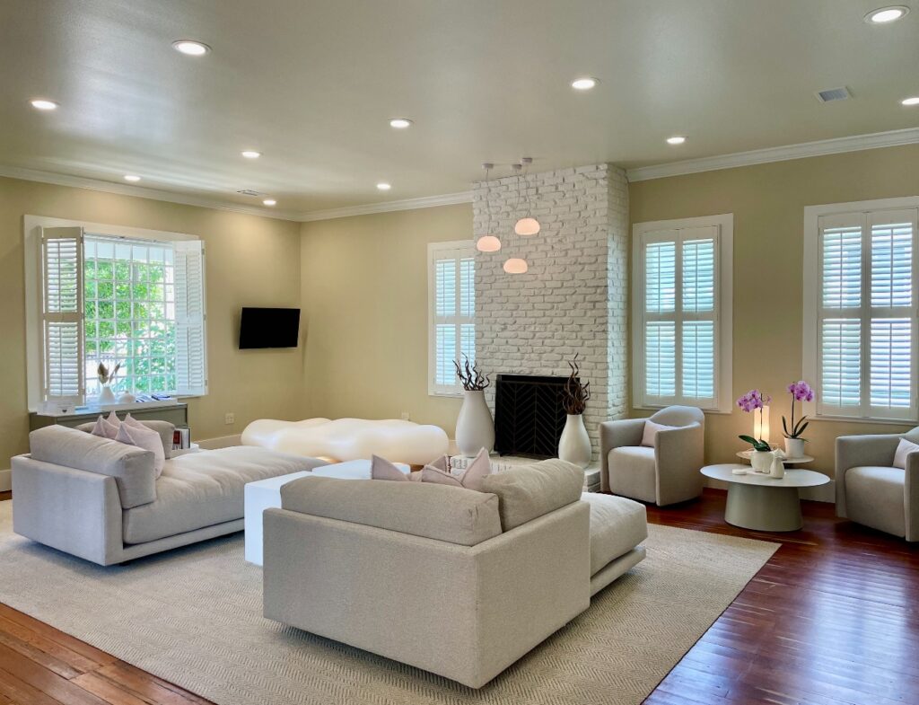 PALAFOX HOUSE—comfortable Church Street Cottage near top wedding venues Pensacola FL, with soft muted colors and vibrant design.