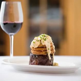 stacked steak dish