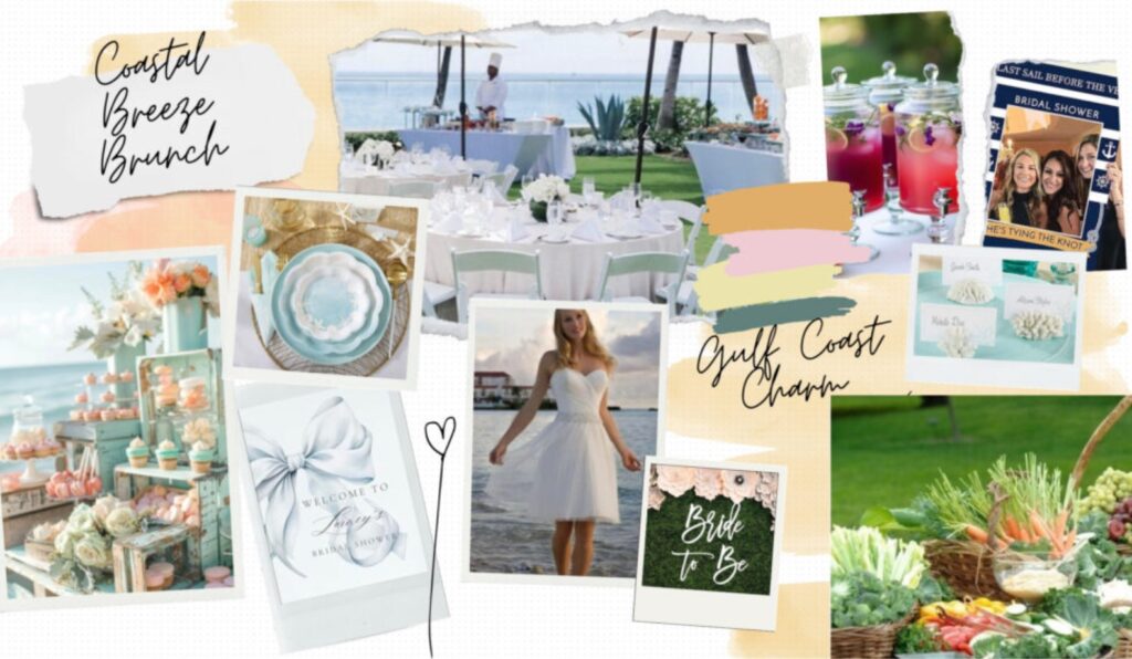 Bridal shower themes at Palafox Wharf Waterfront with Coastal Breeze Brunch, highlighting top Pensacola wedding venues.