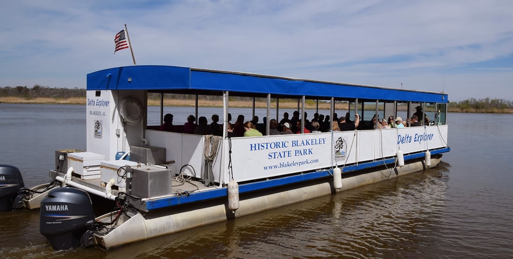 Historic Delta Explorer boat tour, ideal for a unique wedding venue near me in Pensacola.
