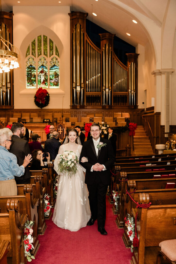 Pensacola wedding venue with couple at First Methodist Church