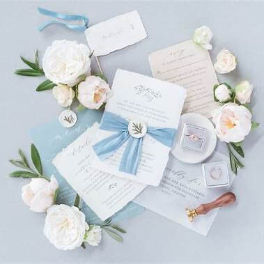 Wedding Save the Dates: 15 Expert Tips Every Engaged Couple Should Know Before Mailing Them 7 Save the Date invitation flat lay with Pensacola Place wedding details