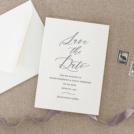 Wedding Save the Dates: 15 Expert Tips Every Engaged Couple Should Know Before Mailing Them 8 Minimal Save the Date card with elegant typography